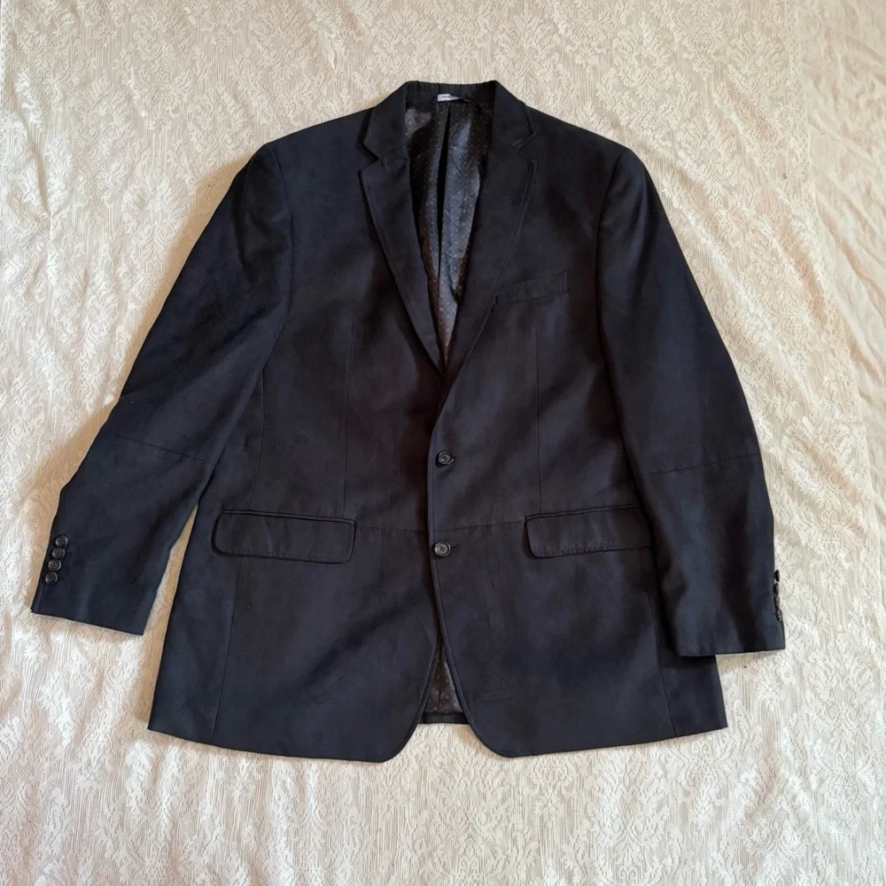 Ralph Ralph Lauren faux suede double vented navy blazer